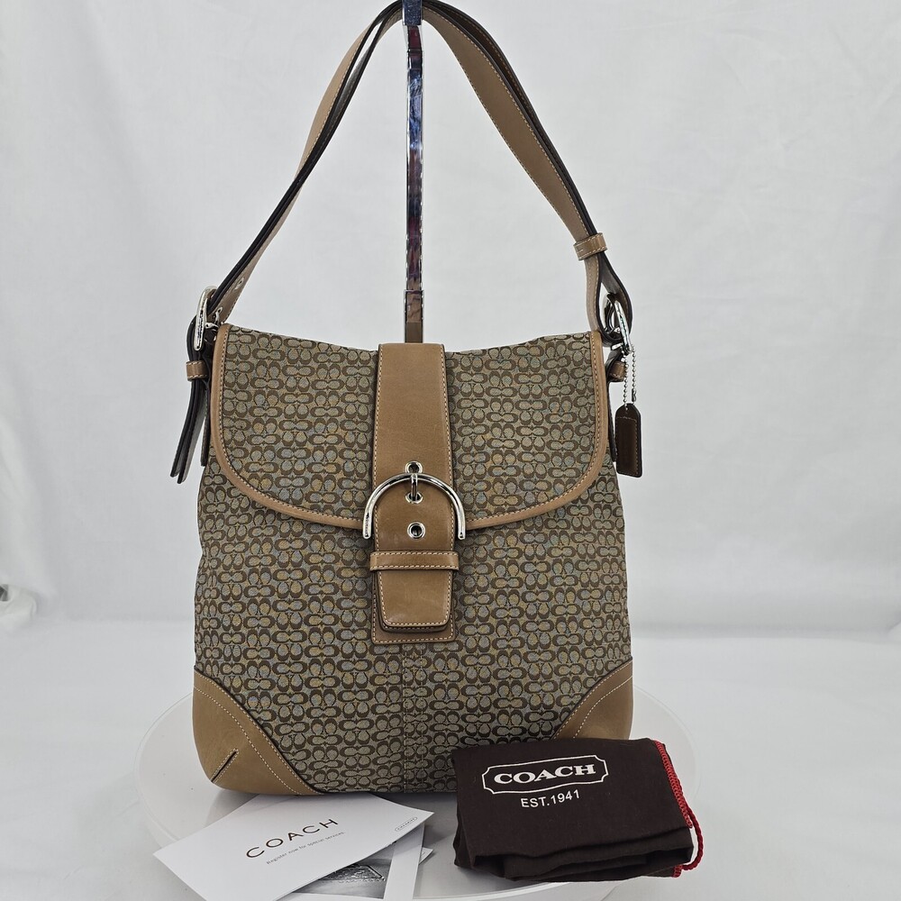Vintage Y2K Coach Soho 6377 Signature Jacquard Convertible Hobo/Crossbody Bag